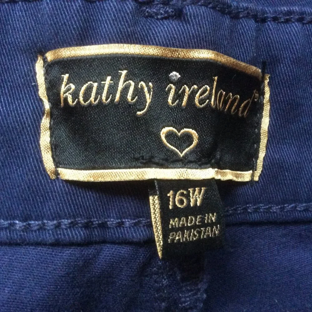 Kathy Ireland NWT Blue Cropped Nautical Pants Size 16W - Picture 2 of 7